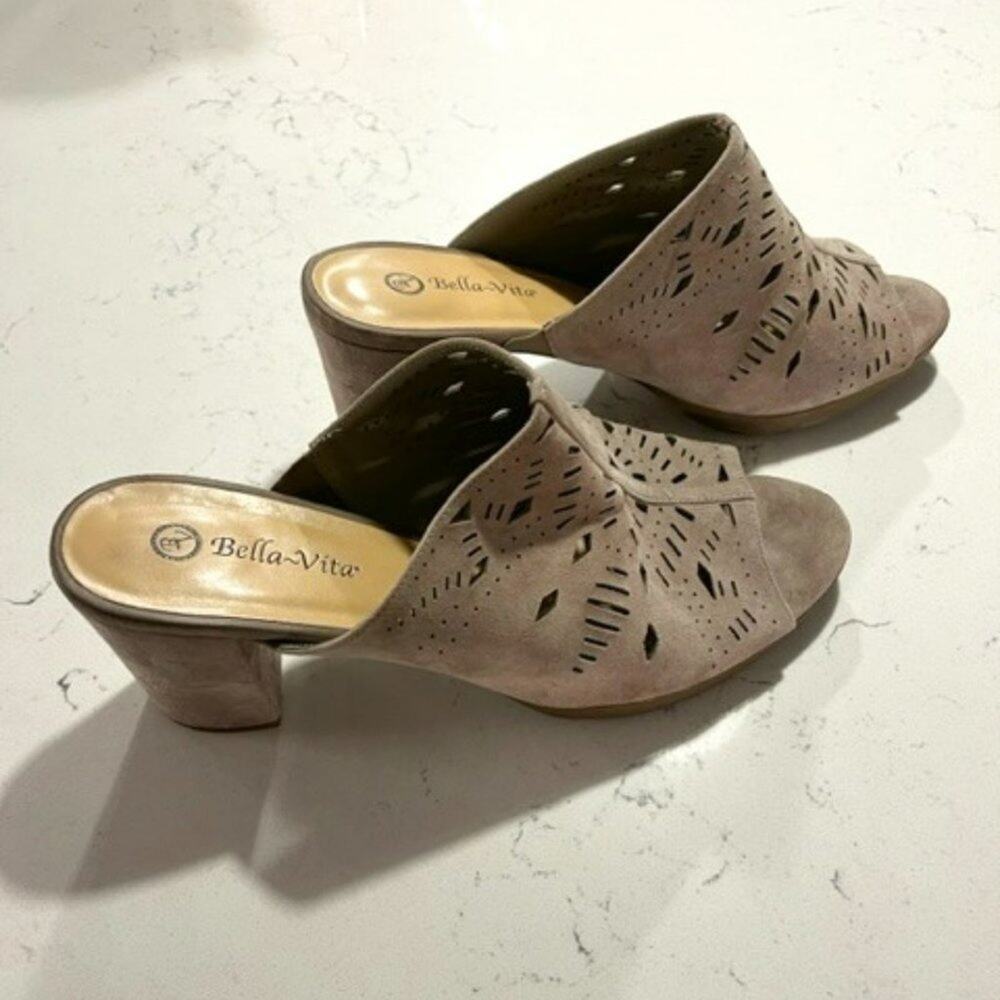 Bella Vita Lark Block Heel Sandal Taupe 12W - Picture 4 of 9